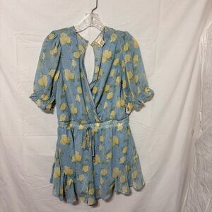 Altered State blue and yellow floral mini dress/romper
